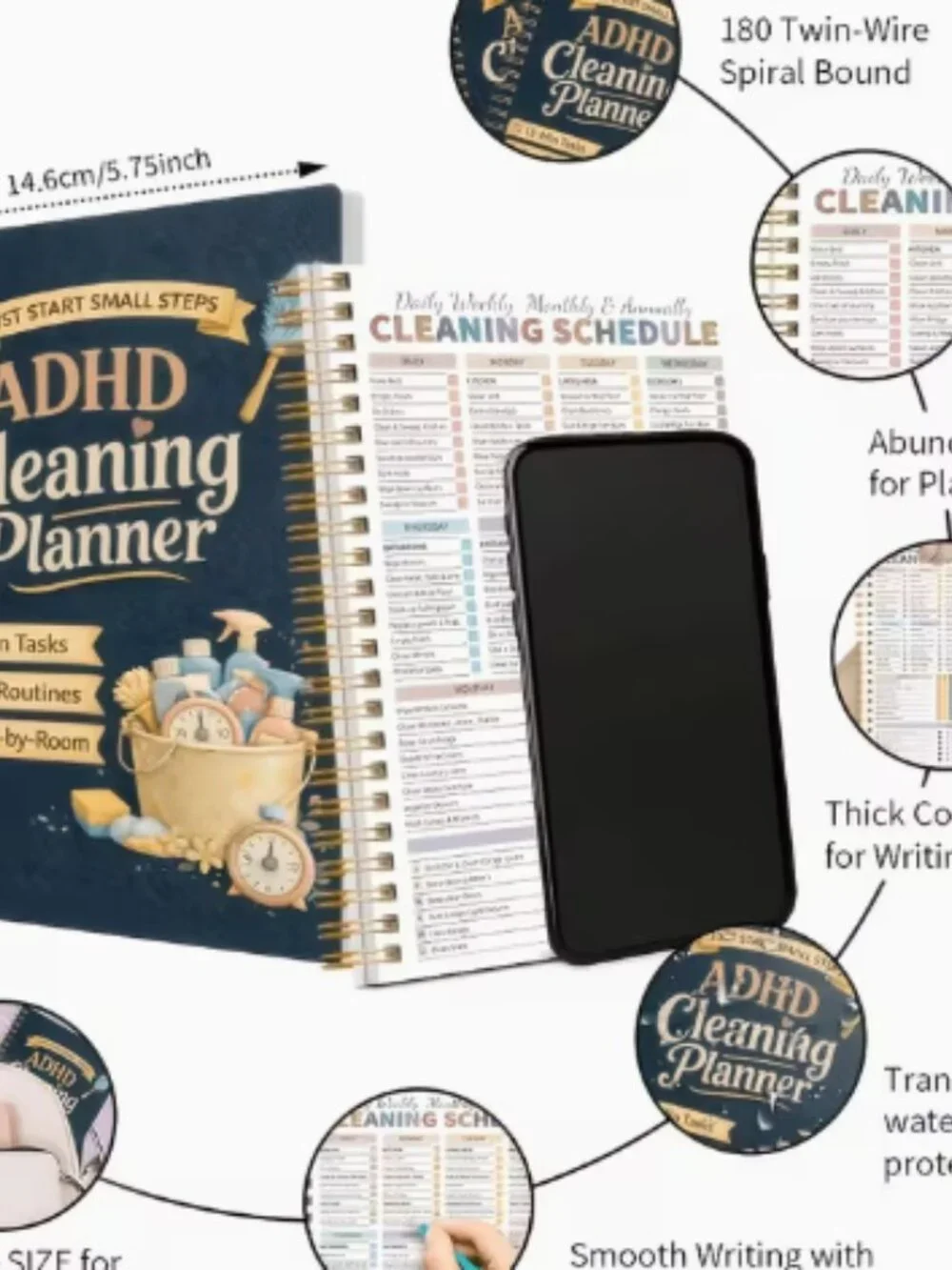 ADHD Spiral Bound Cleaning Planner
